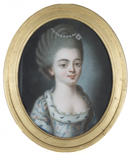 ESCUELA FRANCESA H. 1800Par de retratos de damas