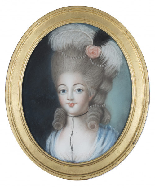 ESCUELA FRANCESA H. 1800Par de retratos de damas