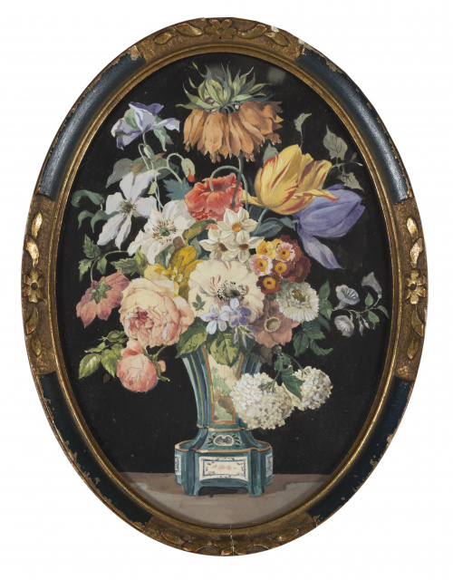 ESCUELA FRANCESA SIGLO XIXPareja de pequeños floreros