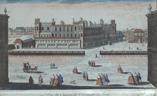 ESCUELA FRANCESA S. XIXVista óptica: Vue du chateau de St.