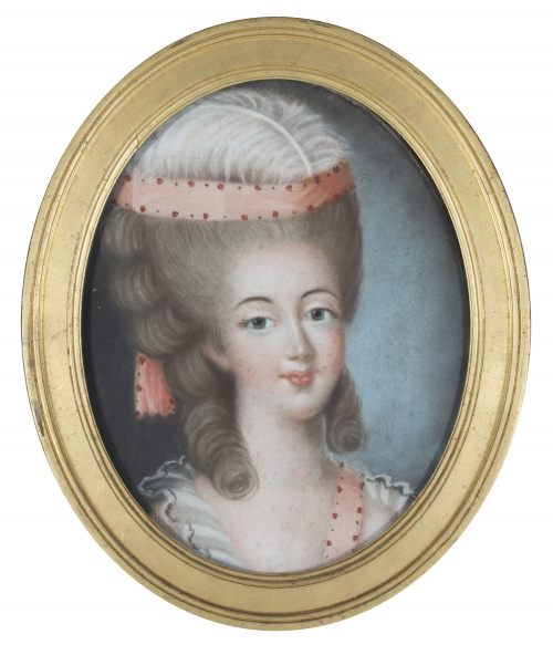 ESCUELA FRANCESA H. 1800Pareja de retratos de damas