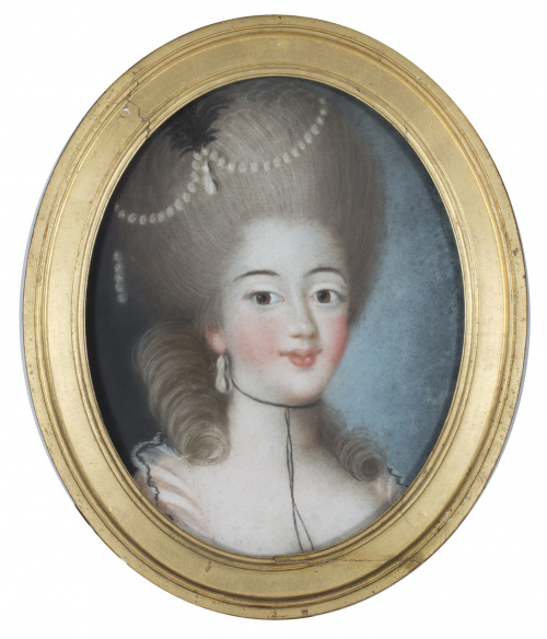 ESCUELA FRANCESA H. 1800Pareja de retratos de damas