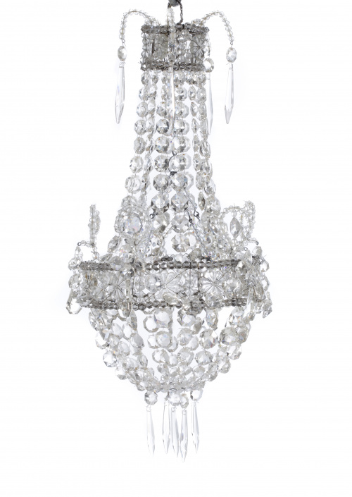 Lámparas de techo de sartas de vidrio prensado y metal.Esp