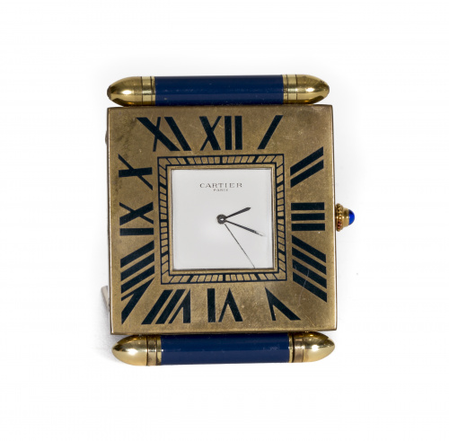 Reloj de mesilla CARTIER  lacado en azul nº 355109738