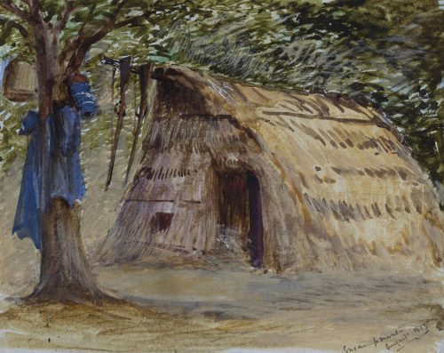 ESCUELA EUROPEA, SIGLO XIXConjunto de 5 acuarelas con esce