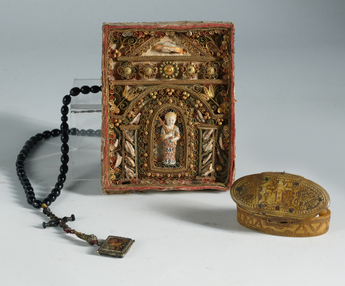 Relicario o “Reliquienkastenbild”, “Klosterarbeit”, “Fatsch