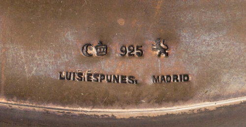 Lámpara de sobremesa de plata con marcas, ley 925Luis Espu