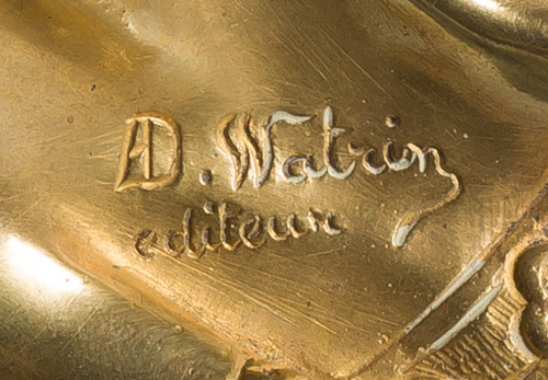 Etienne Watrin.Escultura crisoelefantina, Art Nuveau, dama