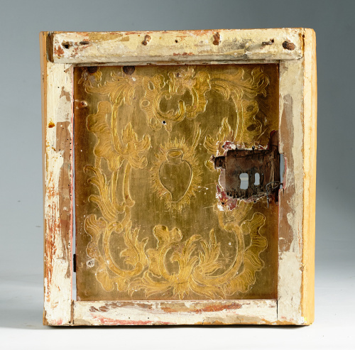 Puerta de sagrario con la Resurrección de Cristo, madera ta