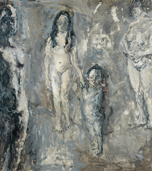 XAVIER FRANQUESA (Barcelona, 1947)“Familia sobre gris I”, 