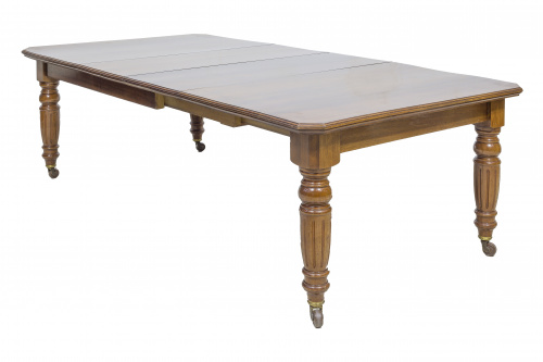 Mesa de comedor extensible victoriana en madera de nogal co