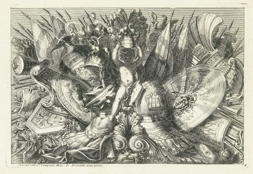 JEAN LE PAUTRE (1618-1682)Triunfos y armas a la romana. “T