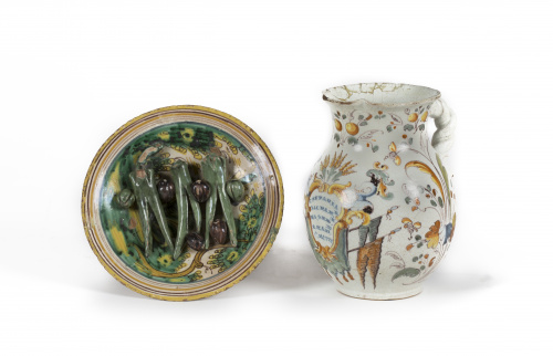 Jarro de bola Carlos III de cerámica con esmaltes policromo