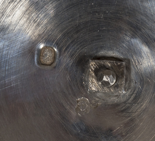 Copa compotera Imperio en plata y plata dorada el friso del