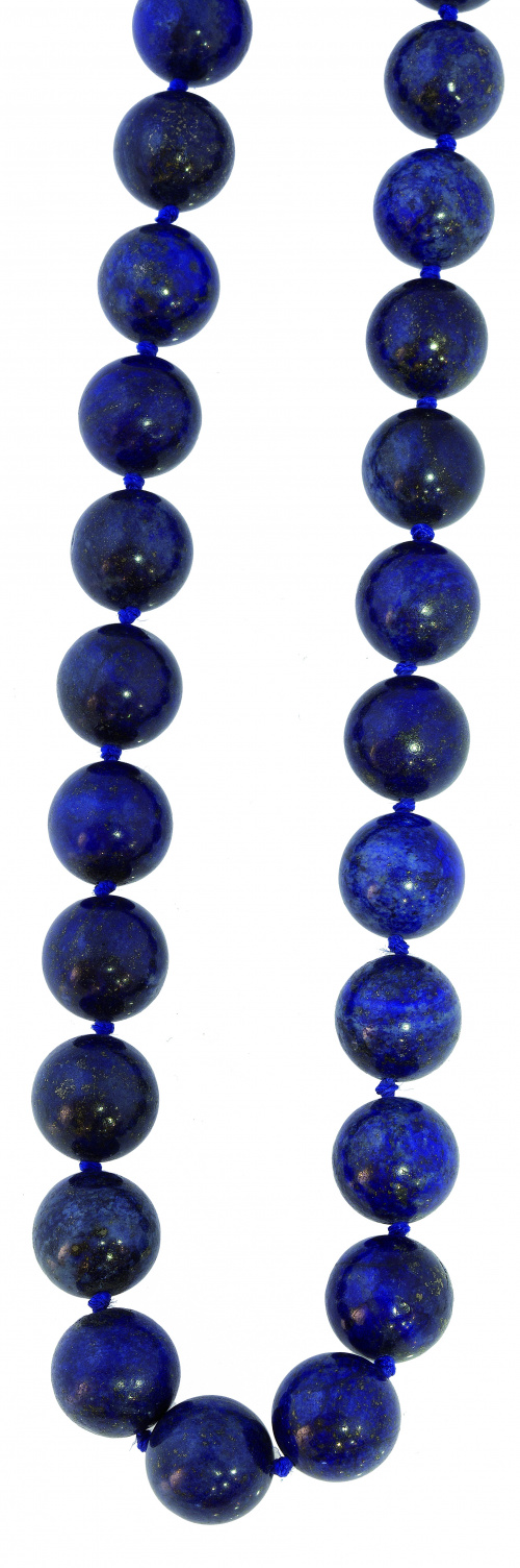 Collar de cuentas de lapislázuli de 14,5 mm con cierre de t