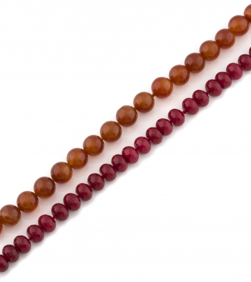 Collar de cuentas de ágata roja en discos facetados de 14 m