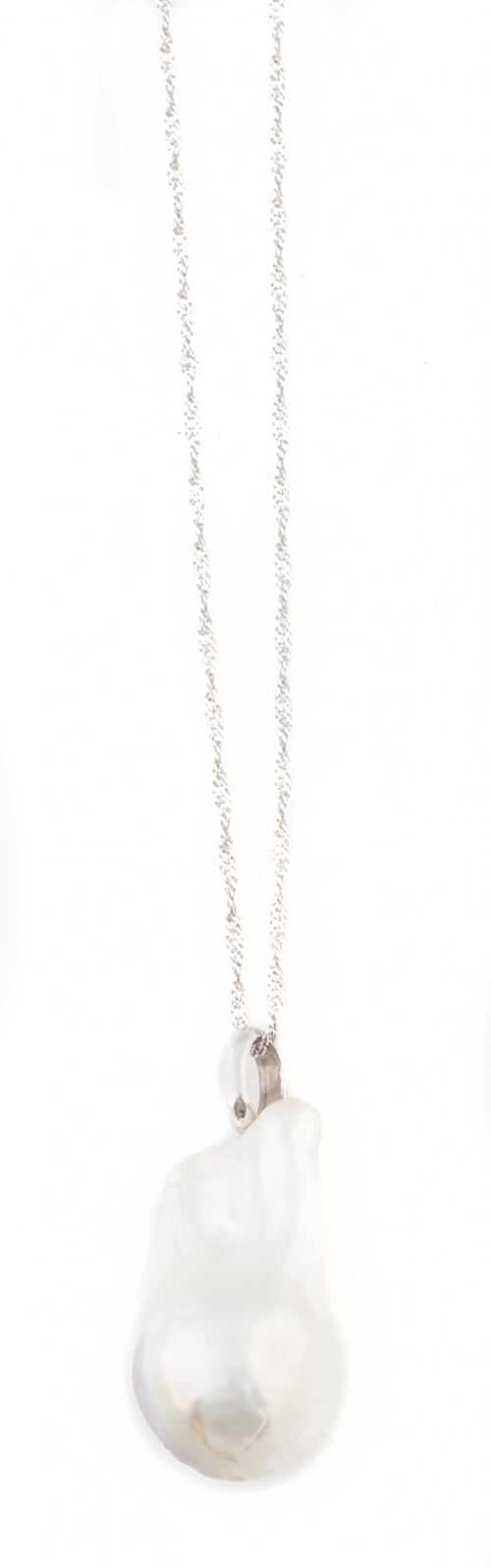 Colgantes con perla barroca de los Mares del sur con asa y 