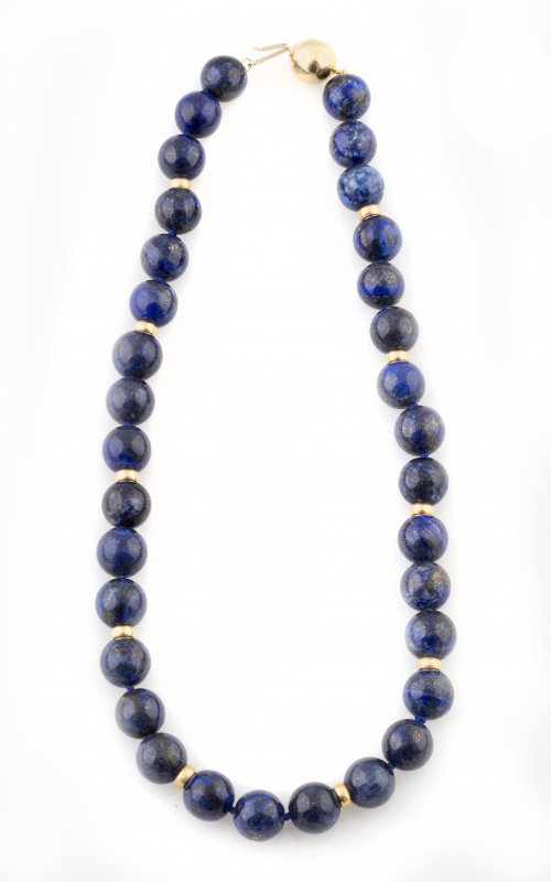 Collar de cuentas de lapisázuli de 12,5 mm ,con cierre de e