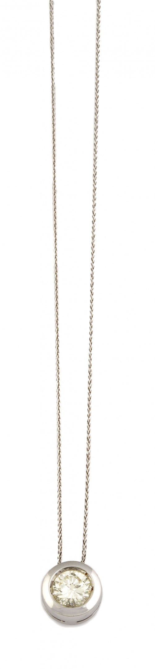 Colgante con solitario de brillante en chatón con peso esti