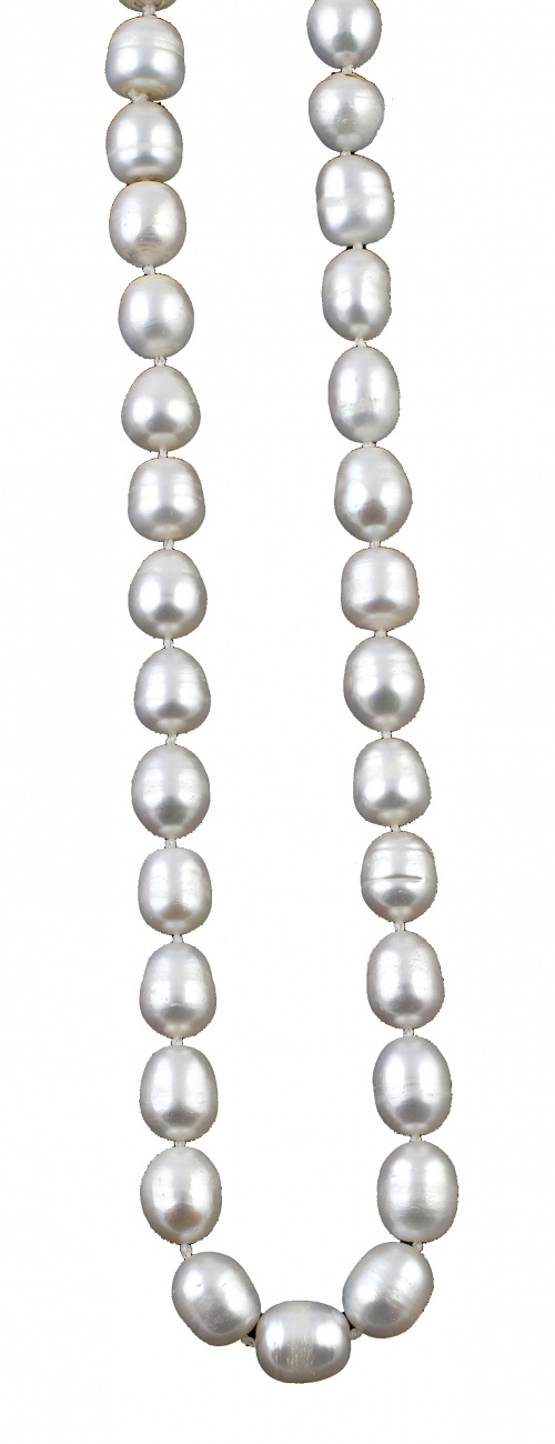 Collar de un hilo de perlas ovaladas de 11 x 12 m, con cier