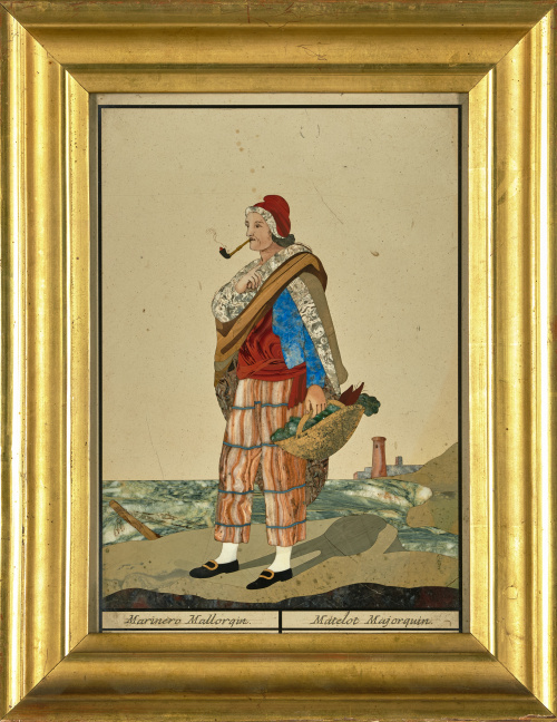 “Marinero mallorquín”, placa en piedras duras. Buen Retiro