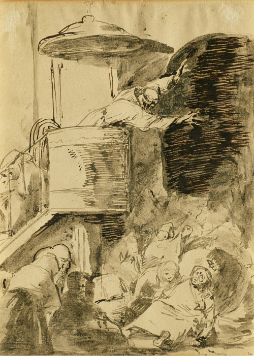 EUGENIO LUCAS VELÁZQUEZ  (Madrid, 1817-1870)“Sermón”.