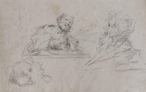 ESCUELA ESPAÑOLA, h. 1700Estudio de San Pedro, una cabeza,