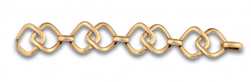 Pulsera de grandes rombos articulados en oro amarillo de 18