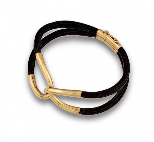 Brazalete firmado MONTEJO con pelo de elefante y nudo centr