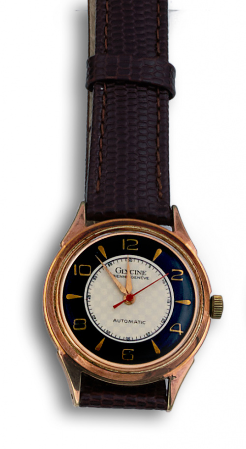 Reloj de pulsera GLYCINE años 40 chapado en oro.numerado 31