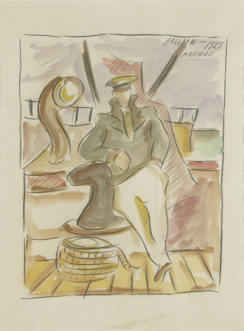 RAFAEL BARRADAS (Montevideo, 1890 - 1929)“Marinos”, 1925