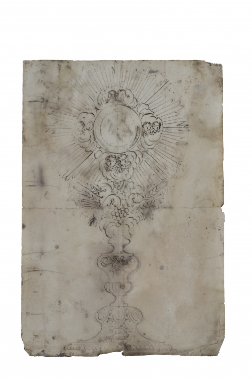 ESCUELA ESPAÑOLA, SIGLO XVIIIDiseño de custodia de sol neo