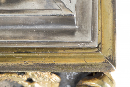 “Virgen del Rosario”Plata, plata sobre dorada y policromad