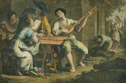 ESCUELA FRANCESA, SIGLO XIXPareja de escenas costumbristas.