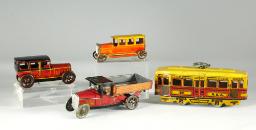 Coche en hojalata pintada, Rico, años 50.