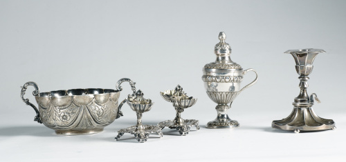 Candelero de paraguas de plataSellán, Madrid, h. 1853. 