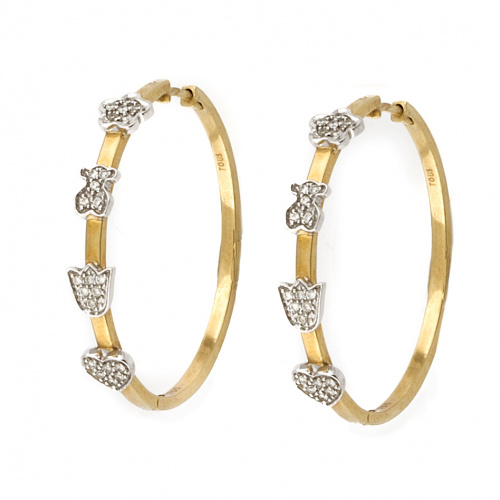 Pendientes criollas estilo Tous con motivos aplicados de pa