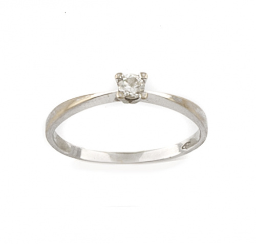 Sortija solitario de brillante de 0,12 ct en montura de oro