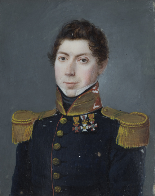 ESCUELA ESPAÑOLA,  h.1817.Retrato de un capitán español, c