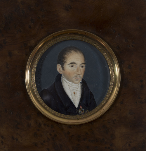 B.S.V. (Escuela francesa, siglo XIX)Retrato de caballero c