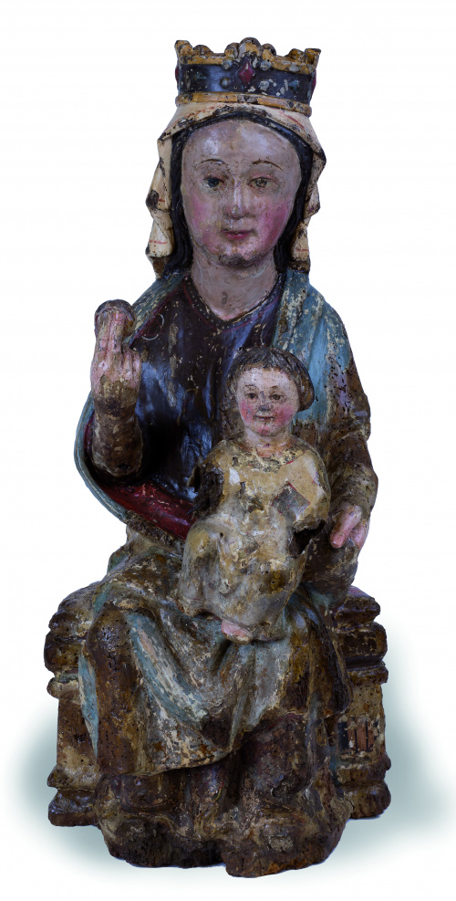 Andra Mari“Virgen sedente con el Niño” Escultura en madera