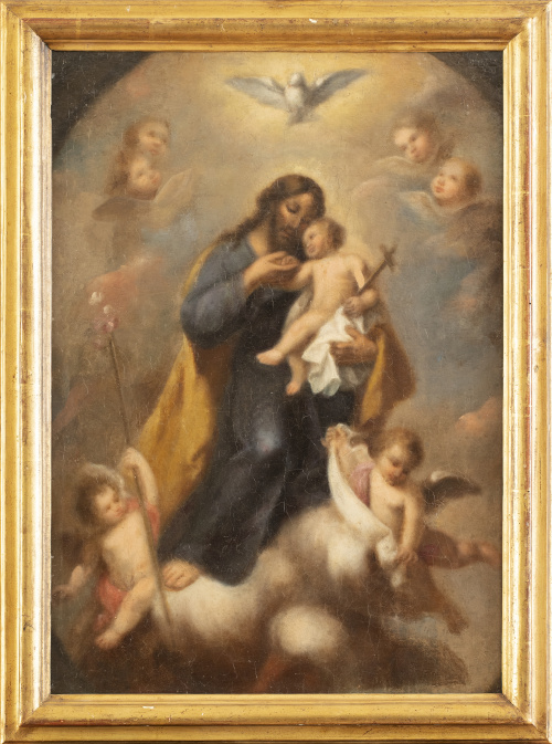 ESCUELA ESPAÑOLA, H. 1800San José con el Niño inserto en 