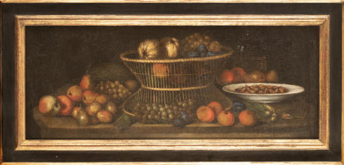ESCUELA MADRILEÑA, SIGLO XVIIBodegón con cesta de manzana