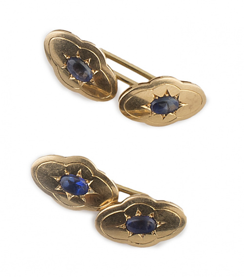 Gemelos dobles de pp. S. XIX con óvalos lobulados adornados