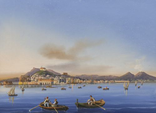 ESCUELA NAPOLITANA, SIGLO XIXVista nocturna con el Vesubio