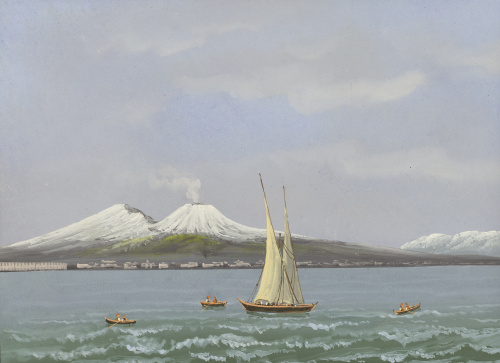 ESCUELA NAPOLITANA, SIGLO XIXVista nocturna con el Vesubio