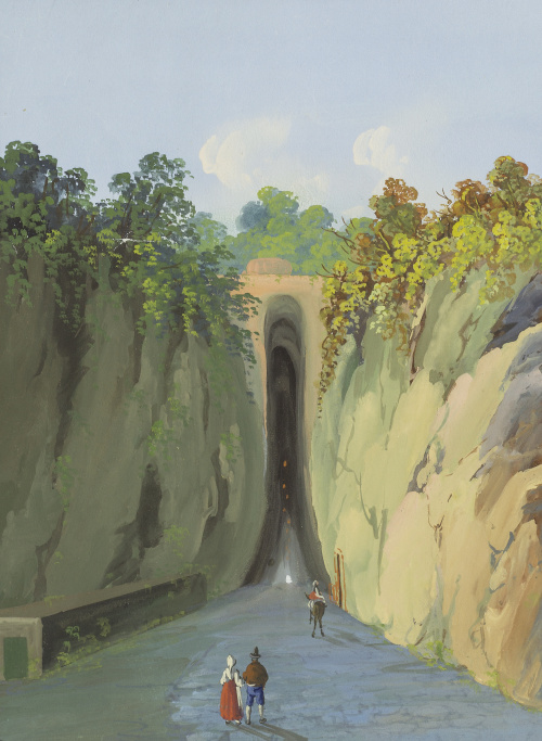 ESCUELA NAPOLITANA, SIGLO XIXVista nocturna con el Vesubio