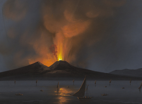 ESCUELA NAPOLITANA, SIGLO XIXVista nocturna con el Vesubio