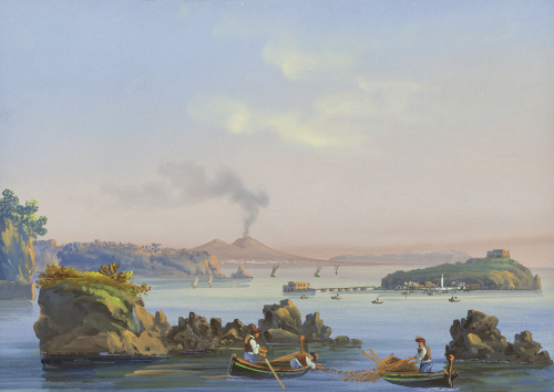 ESCUELA NAPOLITANA, SIGLO XIXVista nocturna con el Vesubio