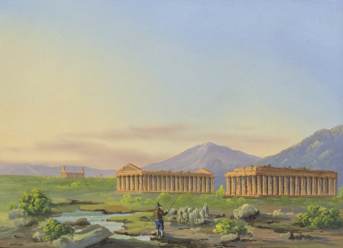 ESCUELA NAPOLITANA, SIGLO XIXVista nocturna con el Vesubio